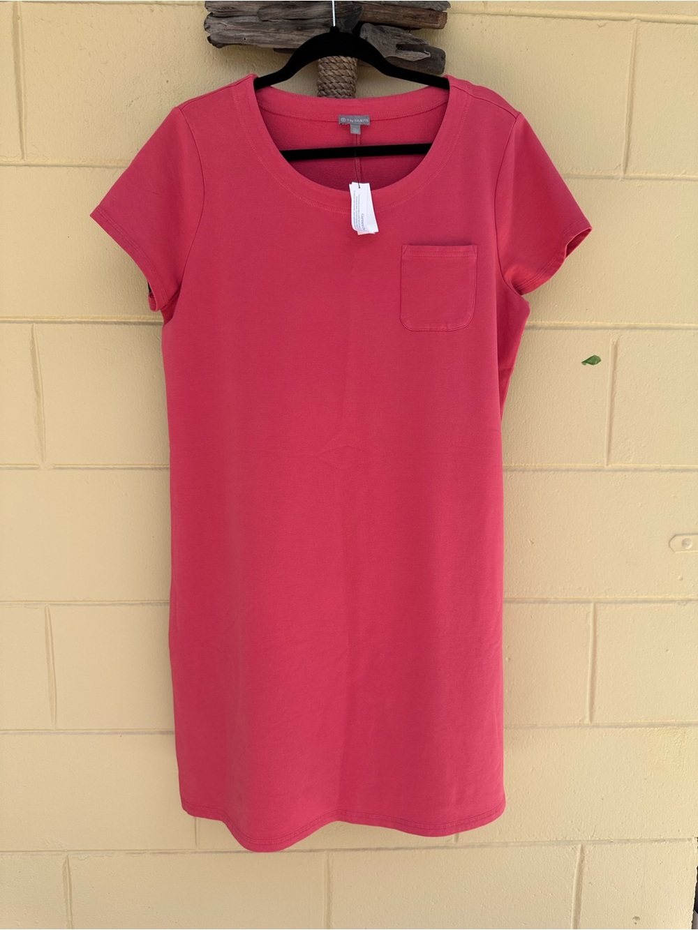 Talbots Coral Short-Sleeve Pocket T-Shirt Dress